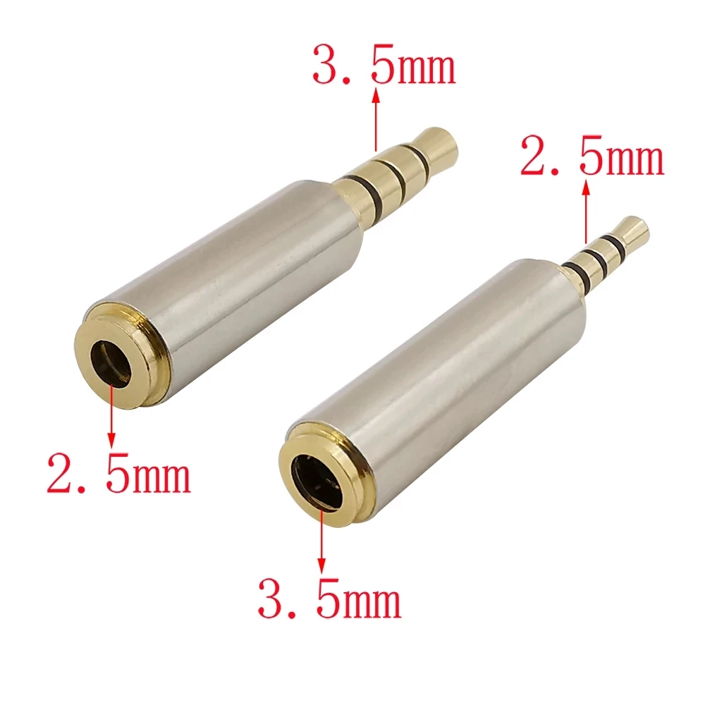 

1Pcs Metal 2.5mm Male Plug to 3.5mm Female Soctet Connector 3.5 mm Jack 4 Poles Stereo Headphone Converter Audio Adapter