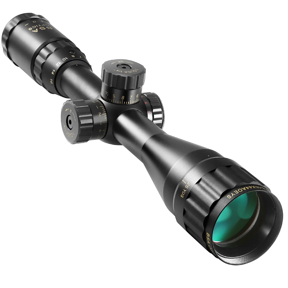 Охотничий прицел BSA OPTICS 4-16x44 ST зеленый/красный тактический оптический с