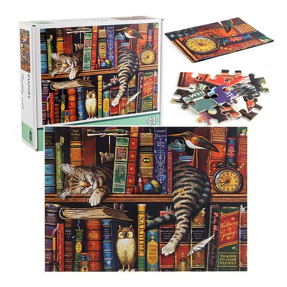 

1000 Pieces Puzzles Lazy Cat Jigsaw Adult Jigsaw Puzzle Educational Decompression Puzzle