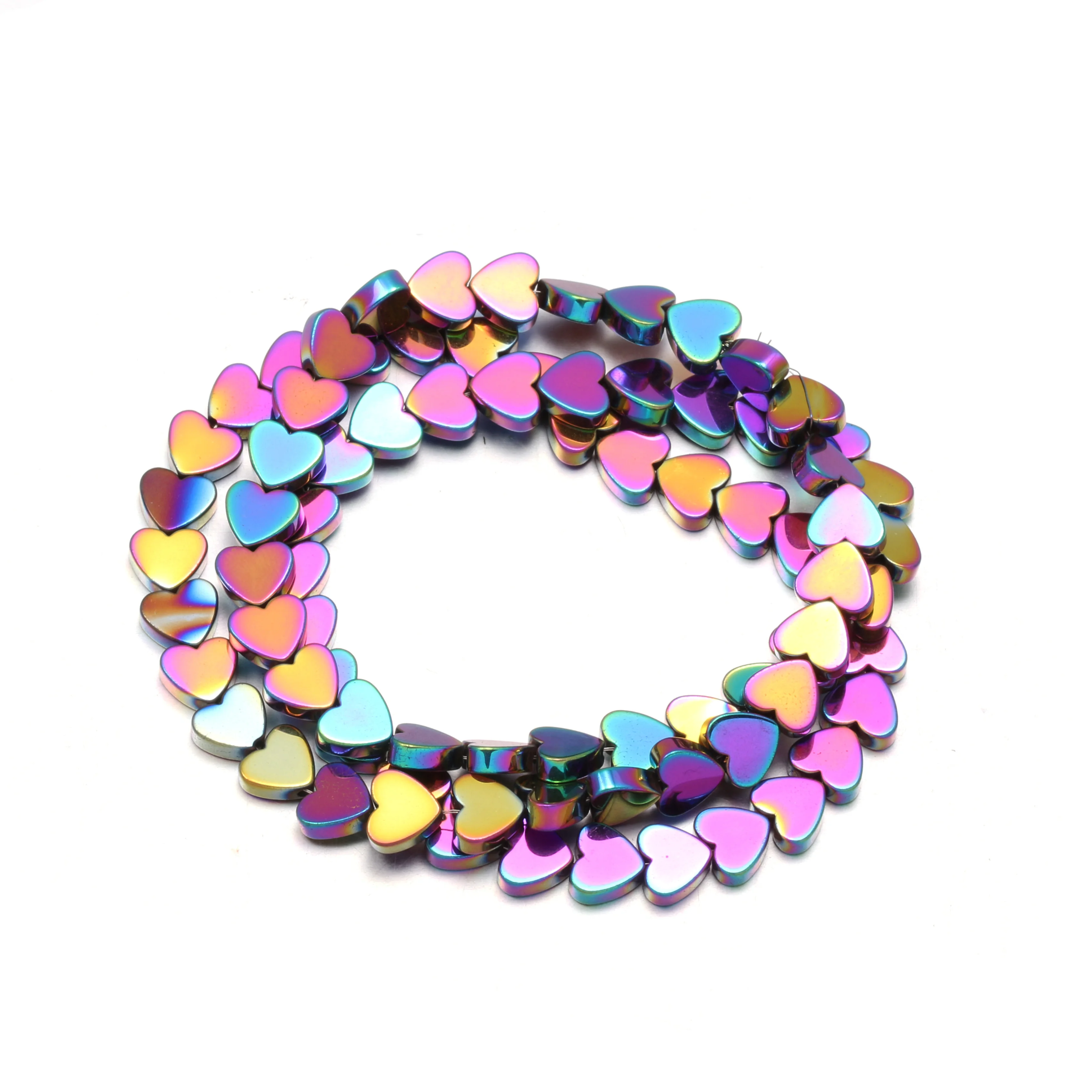 

Бусины из натурального камня в форме сердца, покрытые гематитом, свободные изоляционные бусины для ожерелья, сделай сам, браслет, ювелирное ...