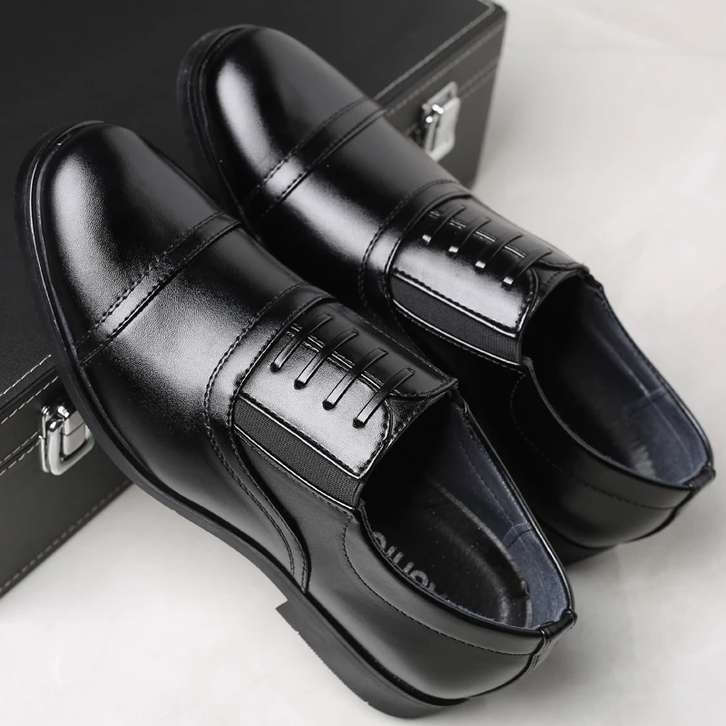 

Men's spring and autumn business dress leather shoes British bright leather shoes men's casual shoes set foot wedding shoes