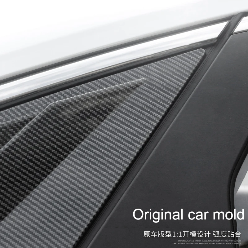 

For Honda Civic 11th MK11 FE/FL 2021 2022 Car Rear Window Shutters Rear Side Air Outlet Triangle Window Carbon Fiber Piano Black
