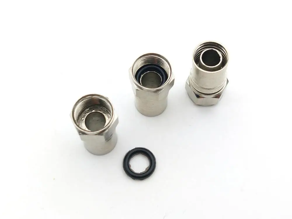 Латунный обжимной соединитель для стандартного экрана кабеля RG6 100 шт. |