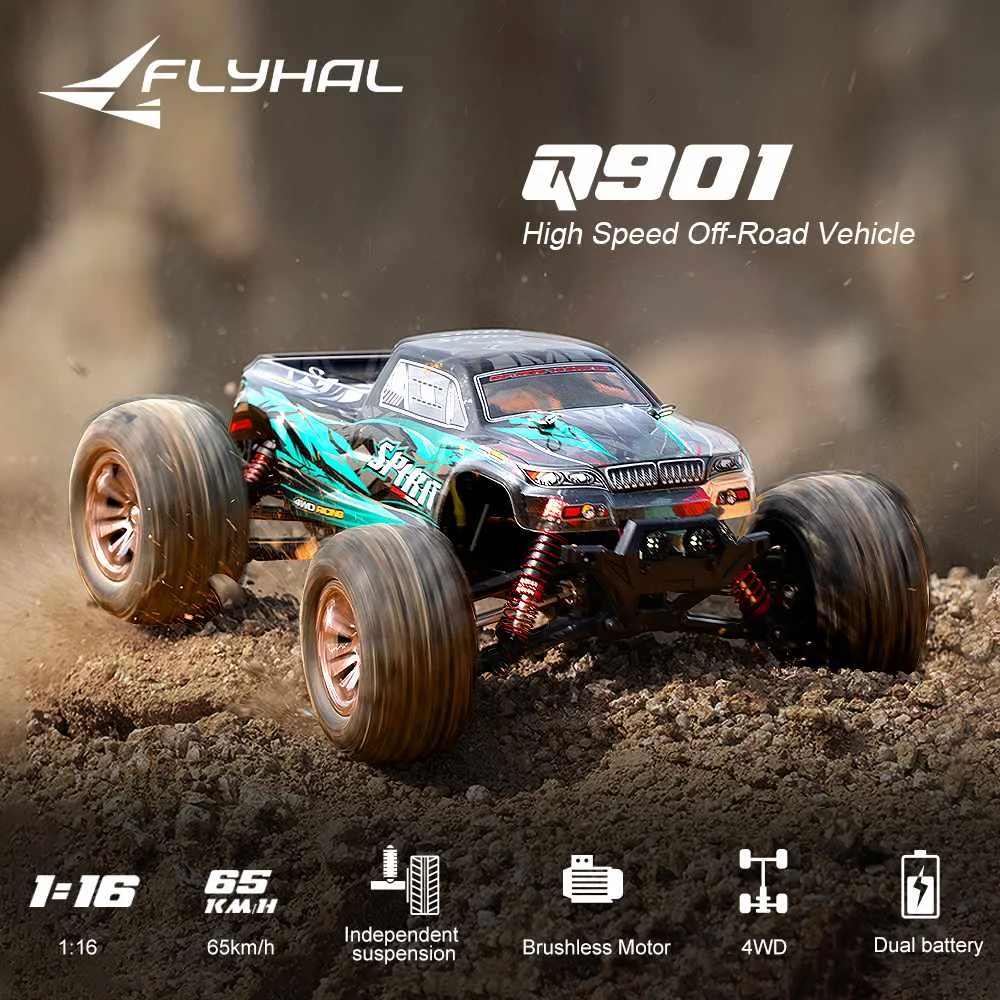 

FLYHAL Q901 Pro 1/16 RC Car Blushless Motor 62KM/H High Speed Drift 4WD Remote Control Truck All Terrain for Adults and kids Toy