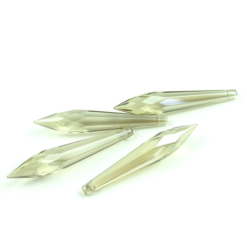 10 шт./лот 63 мм коньячный Кристалл многогранные сосульки хрустальные подвески для