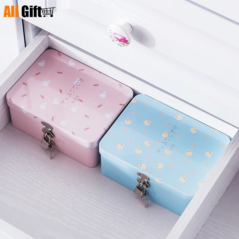 Новый модный мультяшный жестяной ящик для хранения шкафчик печенья тортов