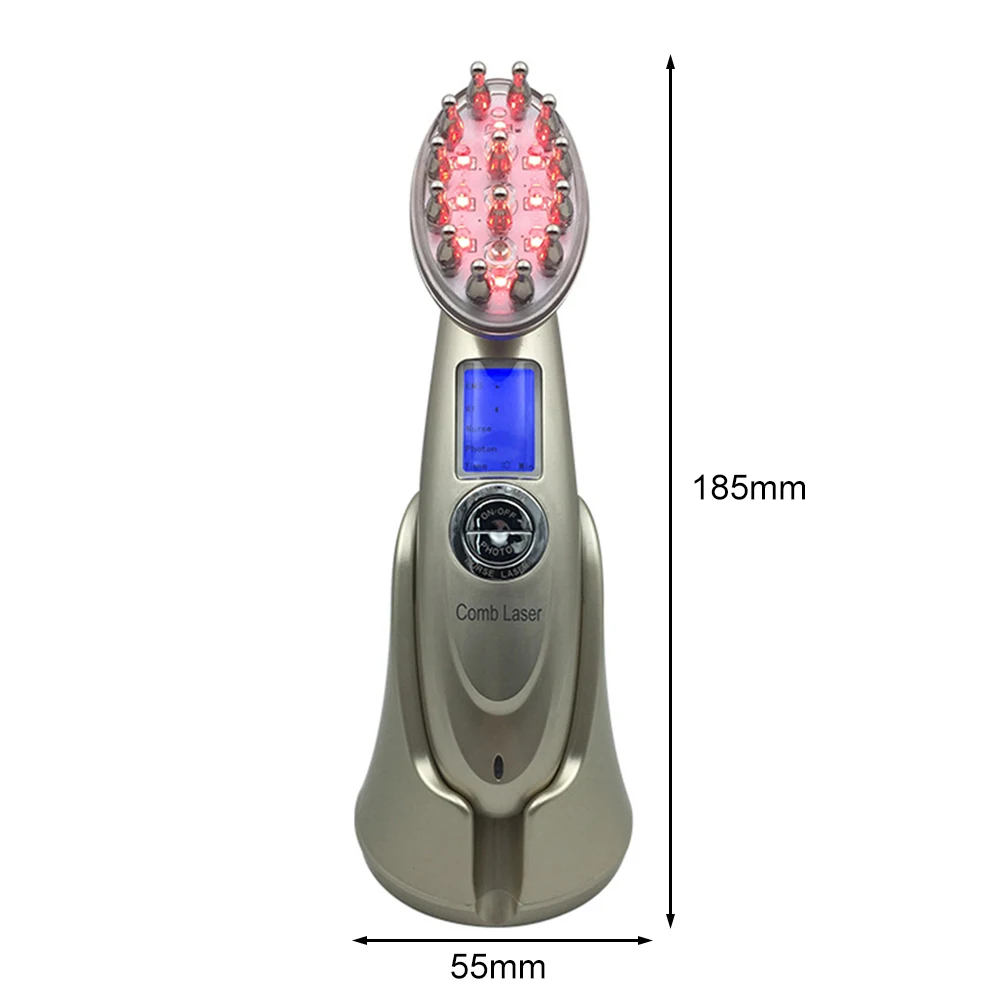 

Electric Laser Hair Growth Comb Anti Hair Loss LED Scalp Massage Hair Care Brush Red Light EMS Vibration Hair Growth Instrument