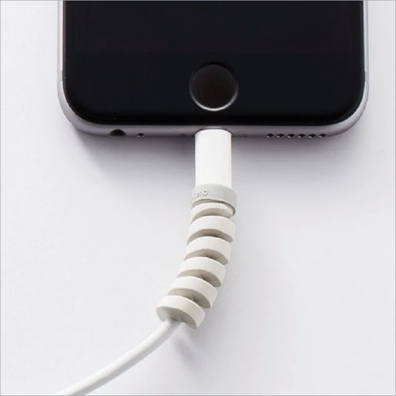 Flexible Spiral Tube Cable Winder Protector Wire Cord Organizer Protetor for Apple Watch iPhone Charging free shipping | Электроника