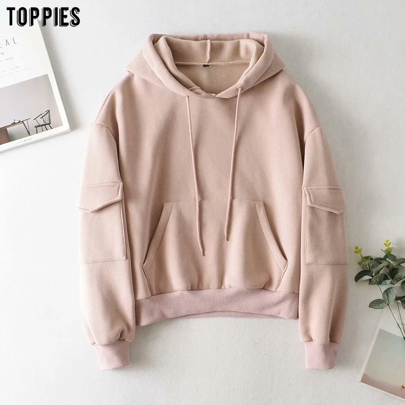 

toppies women hoodies pockets sweatshirts hooded pullovers 2020 fall clothes fleece thick warm tops