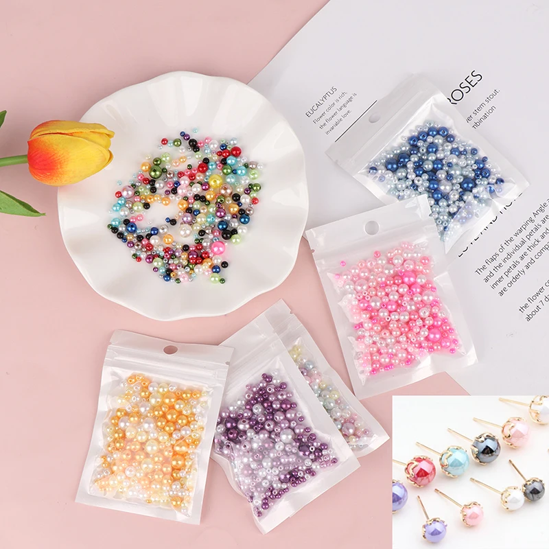 

10g/pack Straight Hole Mix Color ABS Imitation Loose Spacer Beads Garment Handmade DIY Craft Making Decoration