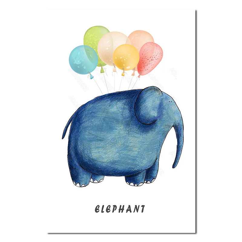 

Cartoon Cute Little Elephant with Lion Dreamy Design Modern Style Background Decorative Painting Living Room Wall Decorative Art