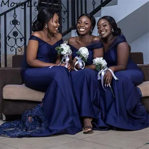 Bridesmaid Dresses Navy Off The Shoulder Mermaid Spandex Satin Lace Bridesmaid Dresses Zipper Back Wedding Party Bridemaid Gowns Bridesmaid Dresses Navy Off The Shoulder Mermaid Spandex Satin Lace Bridesmaid Dresses Zipper Back Wedding Party Bridemaid Gowns