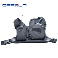 oppxun harness chest front pack pouch holster carry bag for baofeng uv 5r uv 82 uv 9r plus bf 888s tyt motorola walkie talkie