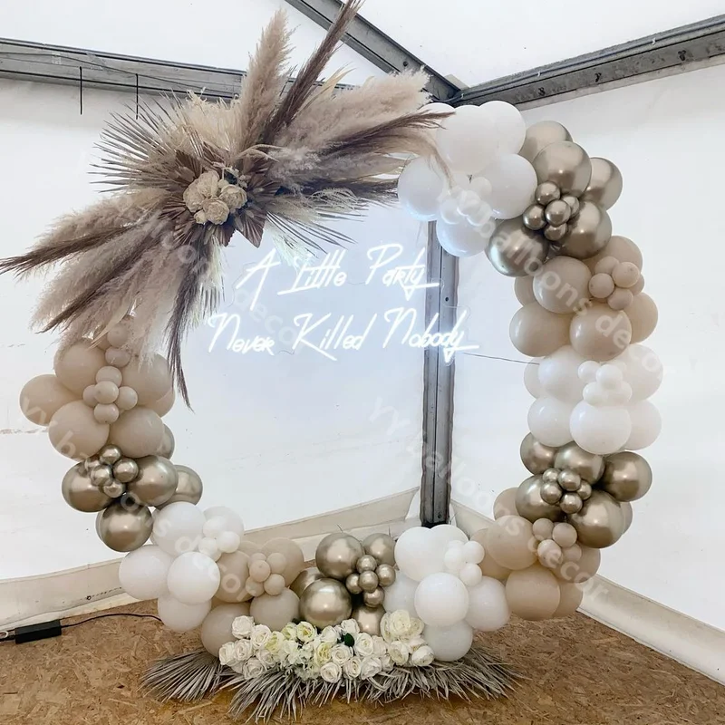 

Sandy White Baby Shower DIY Balloon Garland Arch Kits Backdrop Holiday Rretro Gold Wedding Birthday Party Decoration Welcome