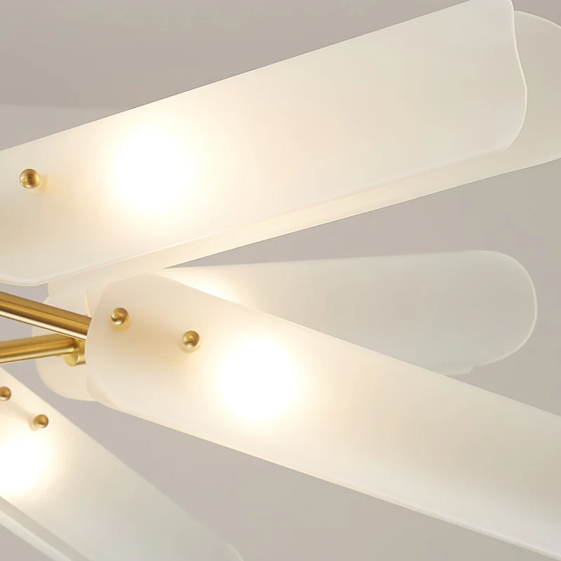 

Luxury Gold Chandelier Nordic Living Room Chandeliers Creative All-copper Bedroom Model Room Brass Art Glass Lighting Lamps