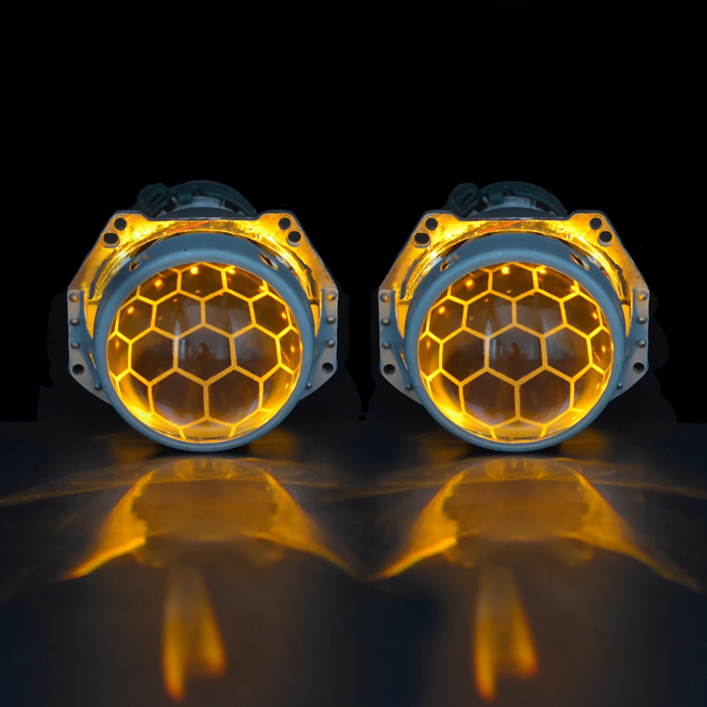 Автомобильный Стайлинг 3,0 дюймов Honeycom синее покрытие HELLA 5 bi xenon объектив проектора для автомобильных фар проектора DS D2 D3 D4 LHD Тип