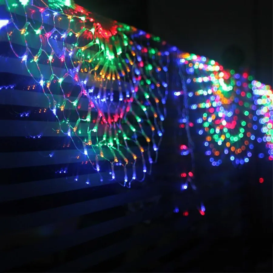 BEIAIDI 444LED 3 шт. рождественская сетчатая гирлянда светильник с павлиньим экраном м