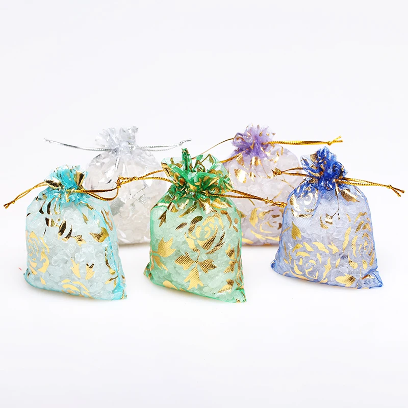 50 шт дизайн Роза из органзы мешок сумка для посылка свадебные подарки