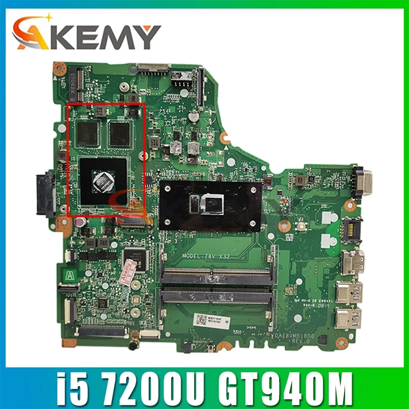 

DAZ8VMB18C0 DAZ8VMB18D0 for ACER TM-P249 TX40-G1 E5-475G E5-475 E5-476 Laptop Motherboard CPU i5 7200U GT940M Test OK Mainboard