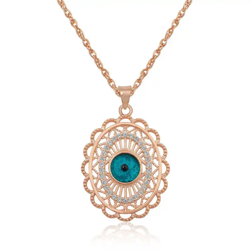 

Silverlina Silver Oval Evil Eye Women Necklace