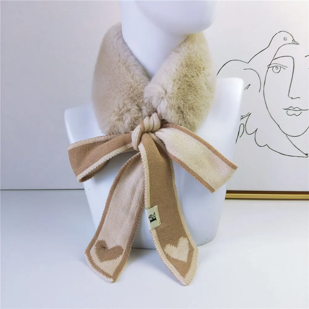 Новый Модный мягкий женский воротник из искусственного кроличьего меха шарф