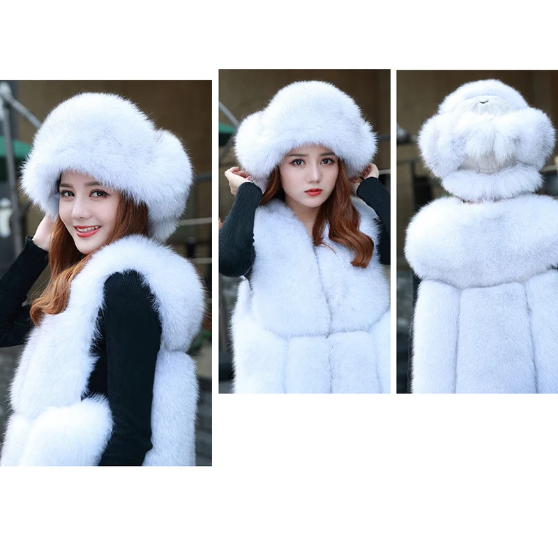 Новая зимняя теплая шапка из искусственного меха корейская мода 2019 Женская плюс