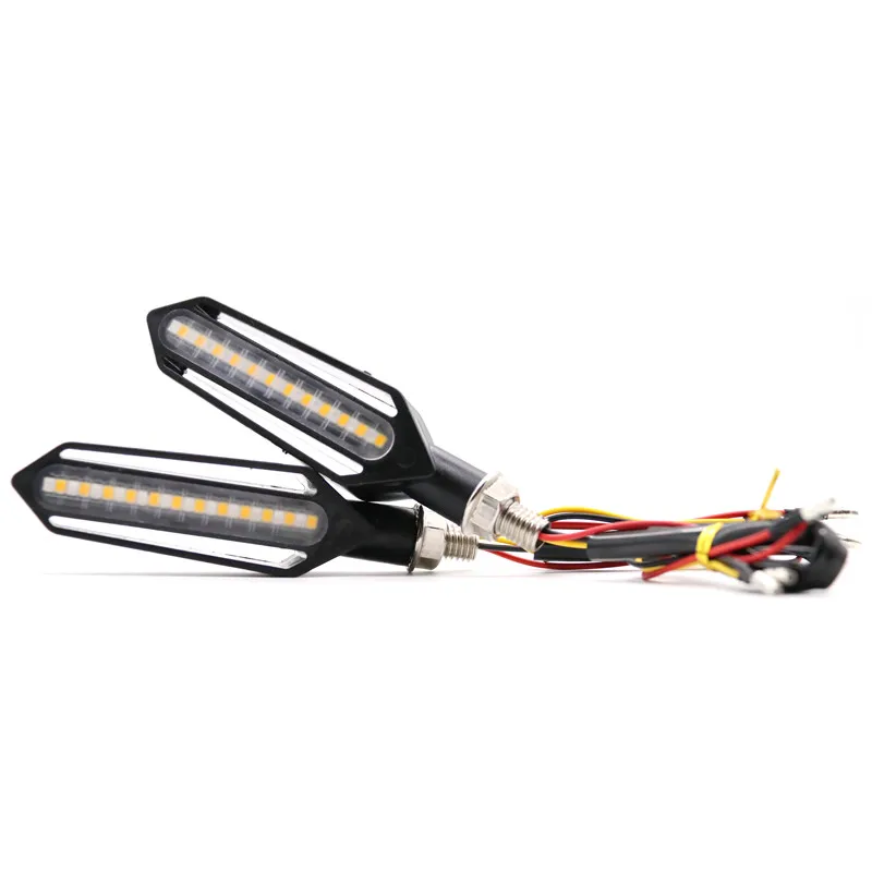 

2PCS LED Amber Turn Signals Motorcycle Blinker Flowing Water Running Lights Indicator Universal Motorcycle Flashing Signals
