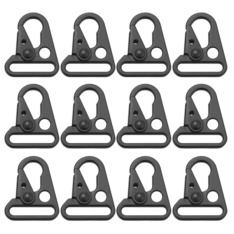 

12 шт. увеличенный зажим для рта, слинг-застежка, крючок Olecranon для брелока, Крючки-застежки, уличная сумка, черный цвет, подходит для женщин или...
