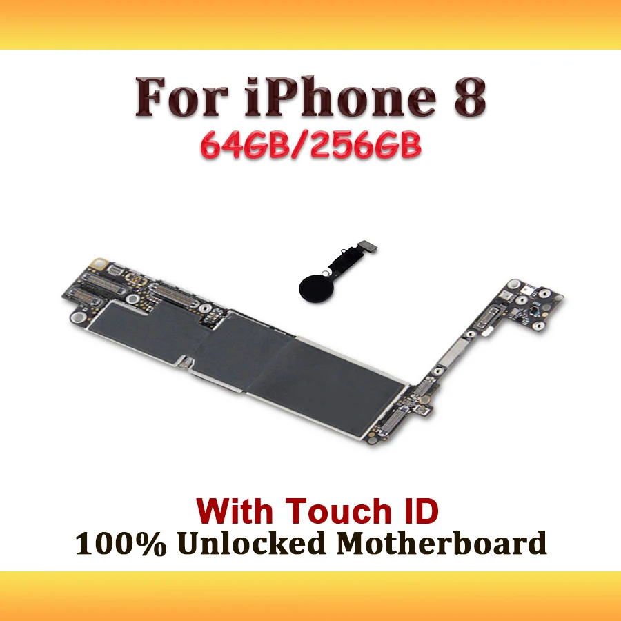 Полностью разблокированная материнская плата для iPhone 8 с сенсорным ID 64 Гб 256 ГБ
