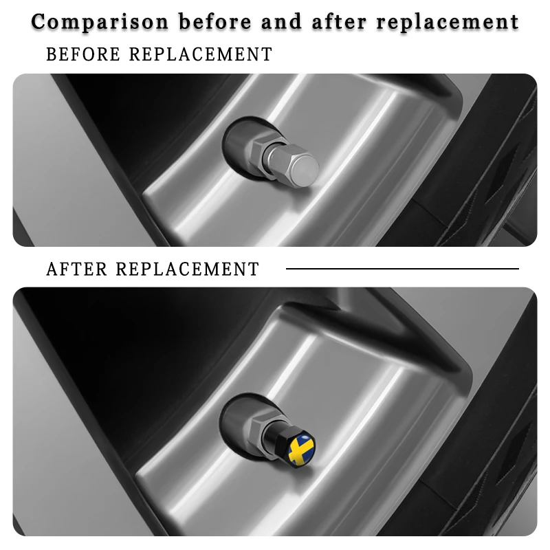 Car Styling 4Pcs Metal Sweden Logo Wheel Tire Valve Stem Caps Cover For Volvo V40 V50 V60 V70 S40 S60 S60L S70 S80 S90 XC40 XC60 |