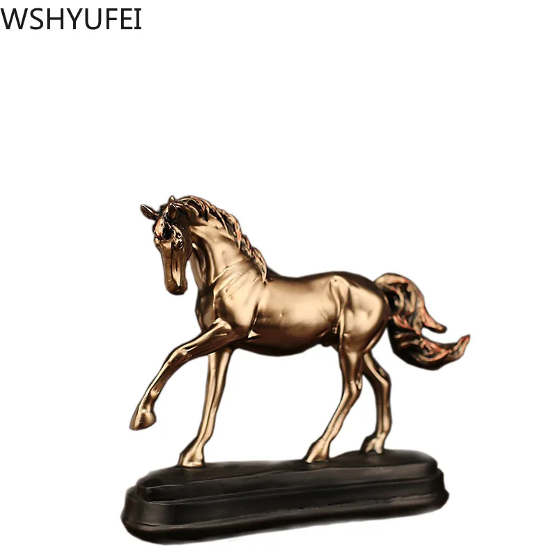 

Chinese Resin Horse Statue Living Room Crafts Decorative Ornaments Creative Home Horse To Successful Opening Lucky Gifts