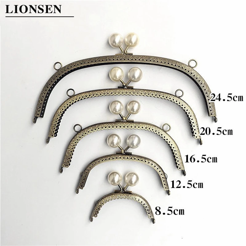 Металлическая ручка-каркас для кошелька с жемчужной головкой LIONSEN