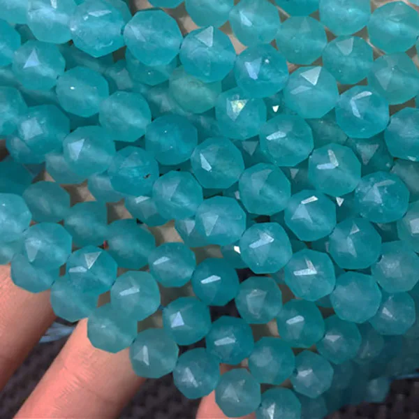

8mm Natural Faceted Amazonite irregular round Stone Beads For DIY necklace bracelet jewelry making 15 "free delivery
