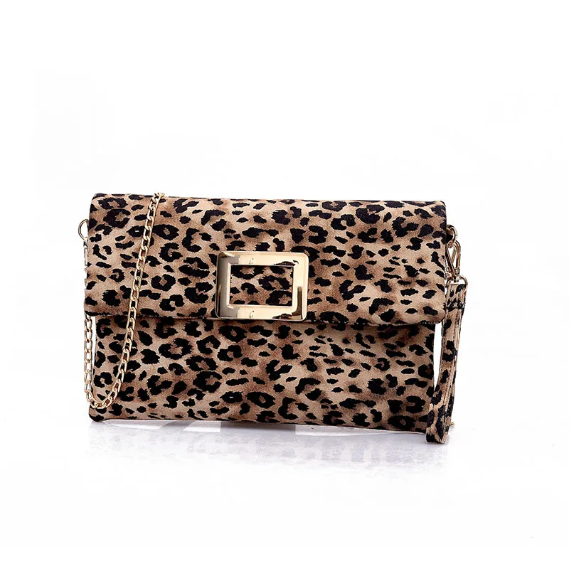 Envelope Clutches Crossbody-Bag Shoulder Handbag Leopard Vintage Chain Messenger Women | Багаж и сумки