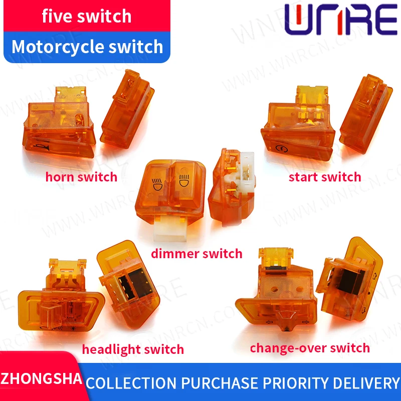 GY6 Switches 50cc 150cc Moped Scooter Head Light Horn Dimmer Turn Starter Single Switch Button For Taurus Zhongsha Motorcycle |