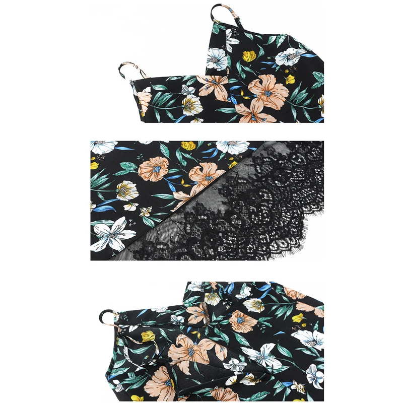

Sexy Women Floral Long Dress Ladies Sleeveless Patchwork Lace Mid Dress Female V-neck High Waist Party Dress Vestidos