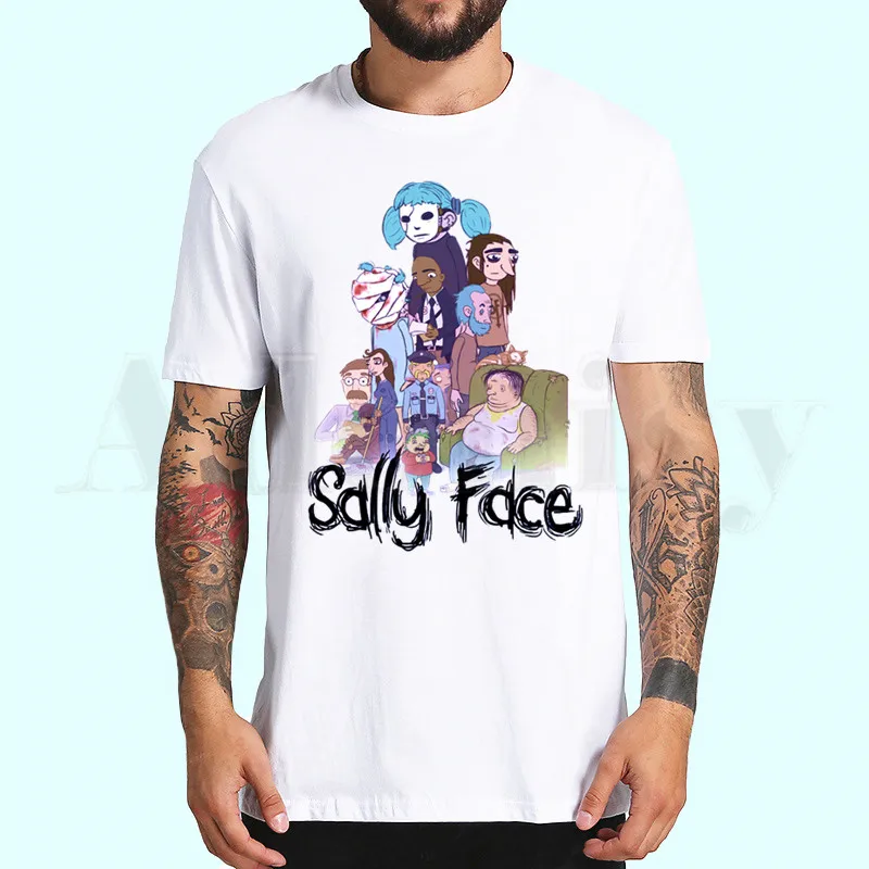 Мужская футболка с коротким рукавом Sally Face летняя Модная Повседневная белая