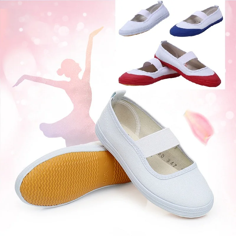 

Маленькие белые туфли, детская Тканевая обувь для мужчин и женщин, танцевальная обувь, гимнастическая парусиновая обувь для детского сада и...