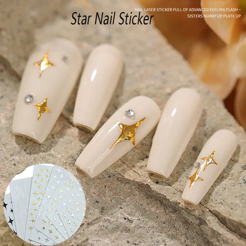 

Nail Sticker Star Manicure Decals Self Glue Nail Strips Designer 3D Adhesive Stickers DIY Nail Art Decoration Nails Accesorios