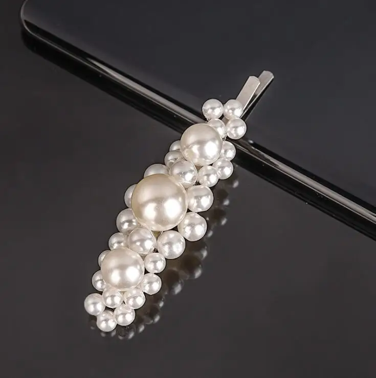 Модные жемчужные заколки для волос Ins женщин металлические серебряные женские в