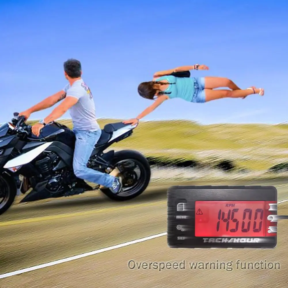 Цифровой индуктивный тахометр с ЖК дисплеем для бензинового двигателя ATV UTV