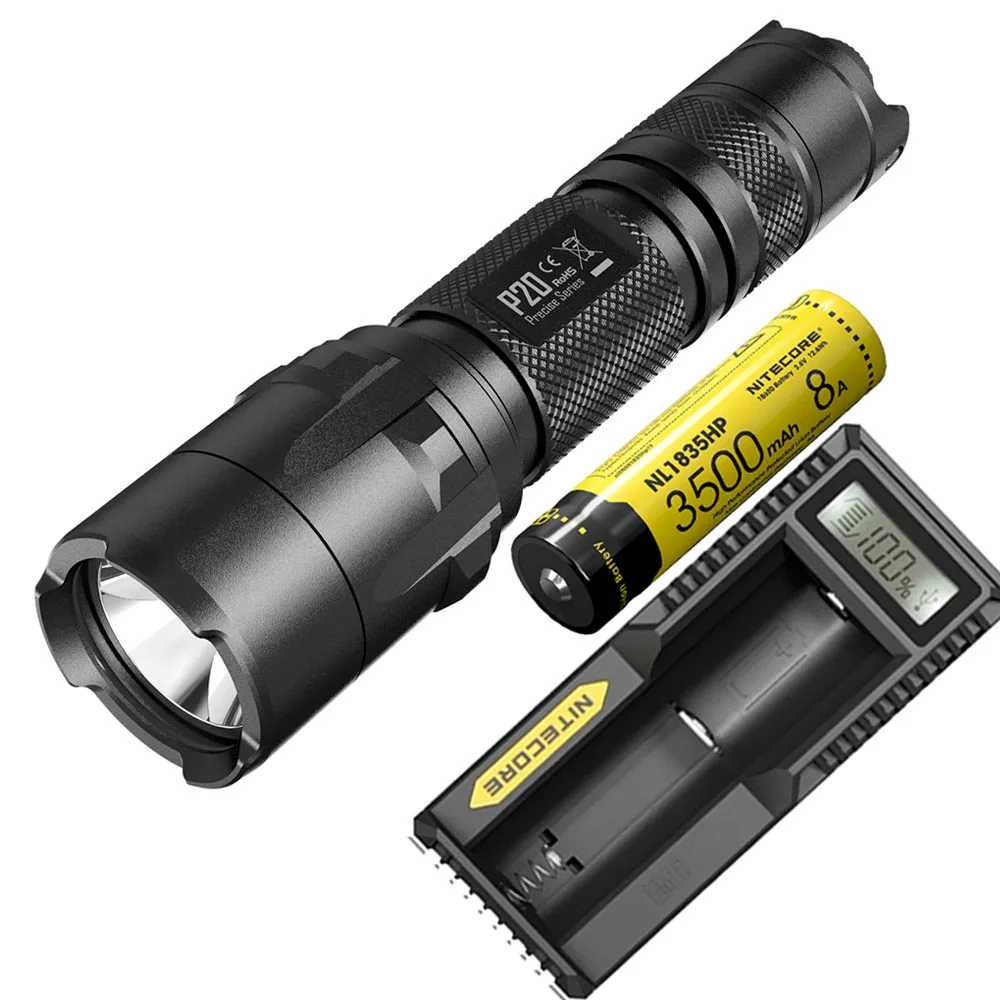 NITECORE P20 тактический фонарь XM-L2 светодиодный Макс 800 люмен дальность луча 210 м двойной переключатель хвост ручной фонарь для спасания