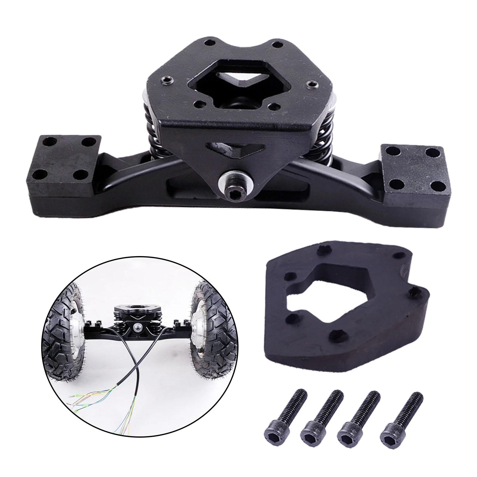 

Black Off Road Skateboard Truck Single Axle Hub Motor Support Bridge 25cm
