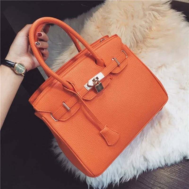 

Explosive European And American Atmosphere Zip Paragraph Platinum Bag Litchi Pattern Handbag Female Shoulder Bag Large Capacity