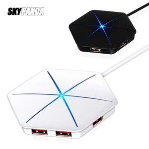 6 портов USB2.0 концентратор 1 м кабель сплиттер с устройство для чтения карт SD TF крутой светильник зарядка USB 2,0 3,0 концентратор для мульти-устройства настольного ноутбука