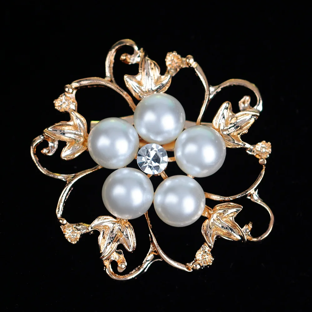

Large Shell And Pearl Flower Elegant Brooches For Women Fashion Colorful Brooch Wedding Jewelry Gift