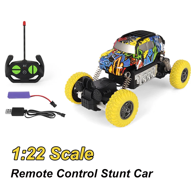 Enlarge Mini RC Stunt Car High Speed 20km/h Off Road Racing Vehicle 4CH 2WD Radio Remote Control Truck Climbing Childrens Toys Gift