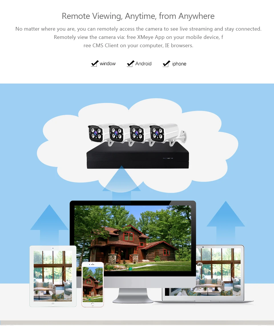 4CH 8CH AHD DVR 1080P CCTV камера система безопасности комплект 2.0MP ИК ночного видения домашняя уличная Водонепроницаемая P2P Видеокамера