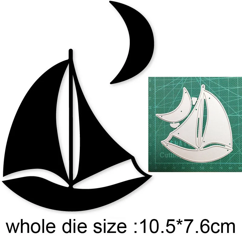 Плавучая лодка Луна металлические режущие штампы трафареты для сделай сам