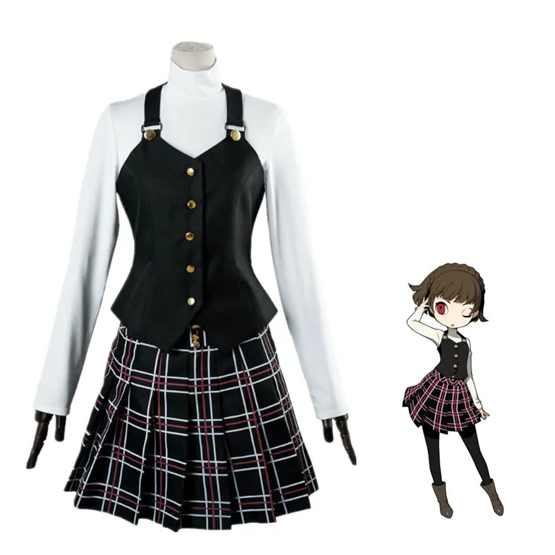 

Новый костюм для косплея из аниме P5/persona 5, костюм королевы Макото ниидзима, костюм для косплея, топ + жилет + юбка, одежда в стиле Харадзюку на ...